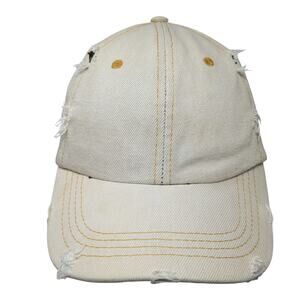 Mudd Strapback Baseball Cap Beige One Size Adjustable 6 Panel Distressed